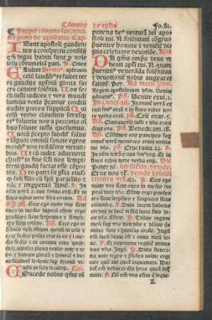 Incipit commune sanctorum.