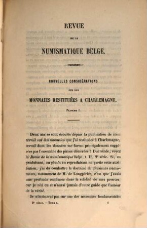 Revue de la numismatique belge. 5, 5. 1855