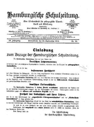 Zum Ausbau der Lehrerbildung in Hamburg : (Schluß)