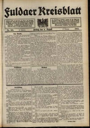 Ausgabe vom Freitag, den 08. August 1913.