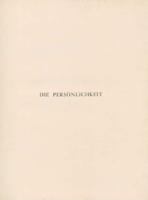 Die Persönlichkeit