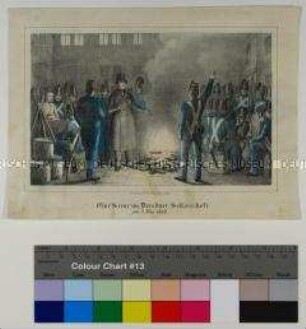 Szene im Dresdner Schlosshof am 3. Mai 1849