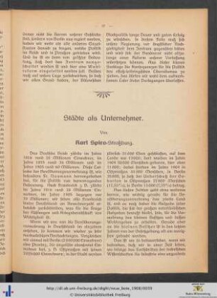 Städte als Unternehmer.