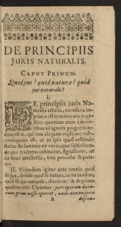 De Principiis Iuris Naturalis.