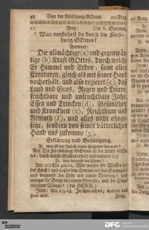 Von der Fürsehung GOttes.