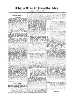 Mitteilungen : Beilage zu No. 44 der Pädagogischen Reform