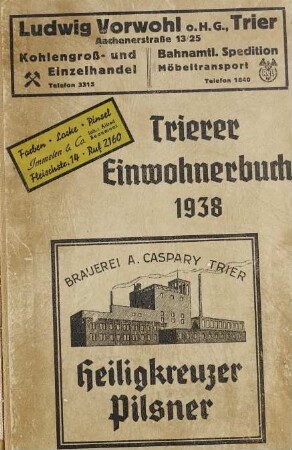 Einwohnerbuch der Stadt Trier (1938)