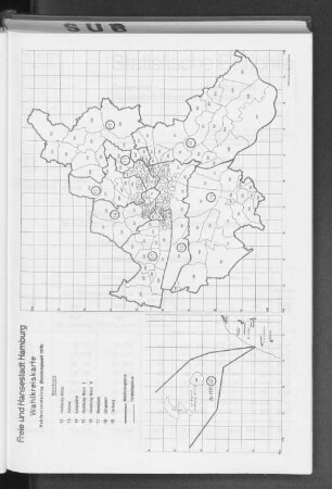 Wahlkreiskarte : Wahlkreiseinteilung (Bundestagswahl 1976)