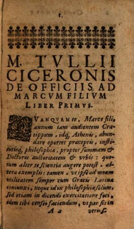 M. Tvllii Ciceronis De Officiis Libri III.