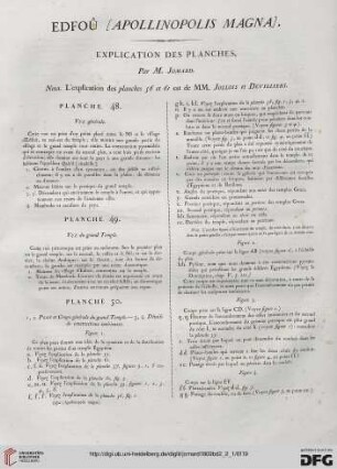 Edfoû (Apollinopolis Magna): Explication des planches (48-65)