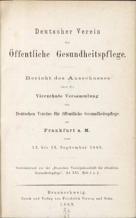 14: Frankfurt a. M. vom 13. bis 15. September 1888