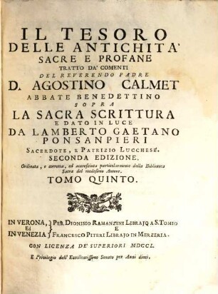 Il Tesoro Delle Antichita Sacre E Profane, 5