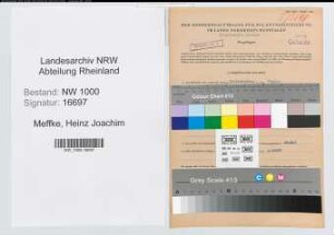 Entnazifizierung Heinz Joachim Meffke, geb. 19.07.1920 (Zollassistent)