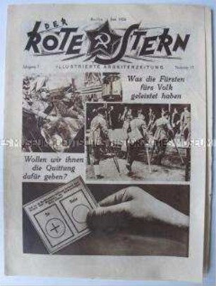 Proletarische Halbmonatszeitschrift "Der Rote Stern" u.a. über die Fürstenenteignung