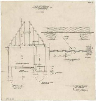 Gsaenger, Gustav; Moosburg (Bayern), Münchnerstr., Thalbacherstr.; Trafostationen - Eingabeplan einer Netztrafostation (Querschnitt)