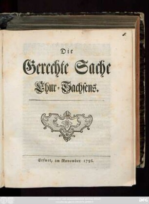 Die Gerechte Sache Chur-Sachsens