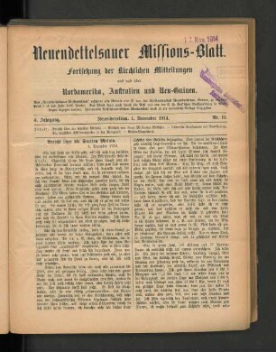 1. November 1914. Nr. 11.