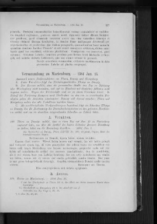 Versammlung zu Marienburg. - 1384 Jan. 13.