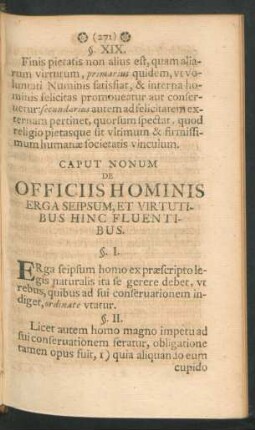 Caput Nonum. De Officiis Hominis Erga Seipsum, Et Virtutibus Hinc Fluentibus.