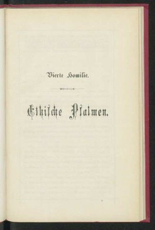 Vierte Homilie. Ethische Psalmen.