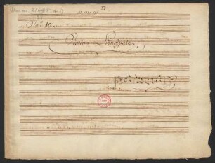 Konzerte; vl, strings, cor (2); D-Dur; CapT 539/9; D 21