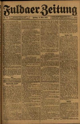 Ausgabe vom Freitag, den 14. Mai 1920.