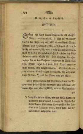 Vierzehntes Kapitel. Fortsetzung. - Funfzehntes Kapitel. Von den Deputirten oder Repräsententen.