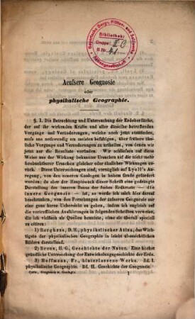 Grundriß der Geognosie und Geologie : als zweite Auflage der Anleitung zum Studium der Geognosie und Geologie, 1. Die innere Geognosie und die Tabellen enthaltend