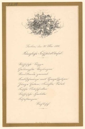 Menükarte : Königliche Frühstückstafel