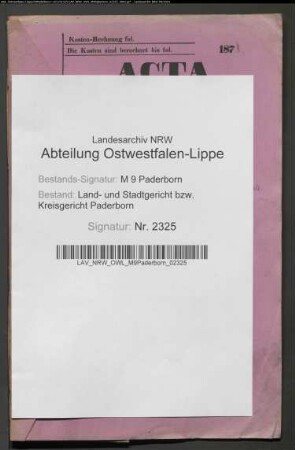 Erblasser: Schütte, Georg; Erblasser: Schütte, Catharina, geb. Füchtjohann: