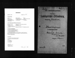 Untersuchungsakten -Sonderheft Heinrich Schulz