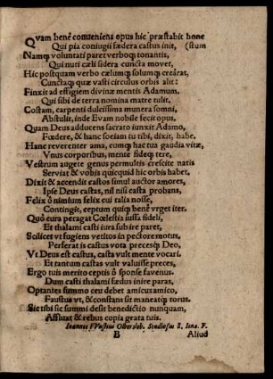 Quam bene conveniens opus hic praestabit honestum ...