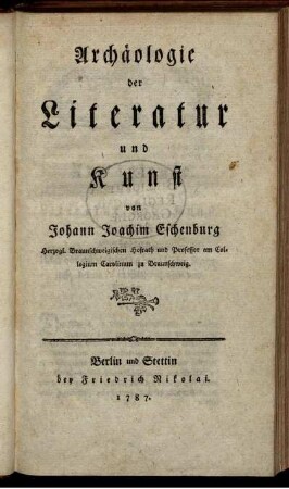 Archäologie der Literatur und Kunst