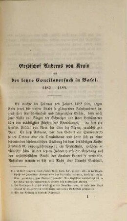 Erzbischof Andreas von Krain und der letzte Concilsversuch in Basel : 1482 - 1484