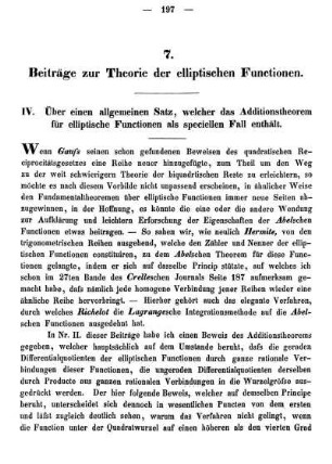 7. Beiträge zur Theorie der elliptischen Functionen.