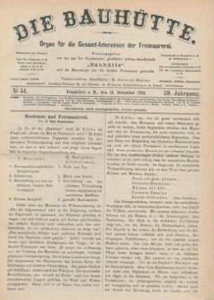 No. 51. Frankfurt a. M., den 16. Dezember 1916. 59. Jahrgang.