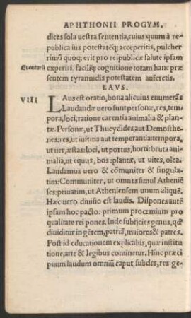 VIII Laus.