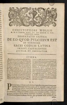 9-33, Diss. Critica De Eo Quod Pulchrum ...