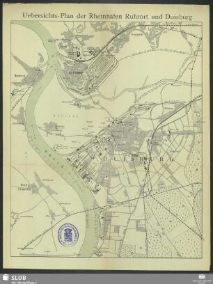Uebersichts-Plan der Rheinhäfen Ruhrort und Duisburg