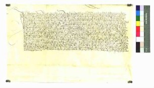 Wolf Bulach von Rottweil, der wegen wohlverschuldeter Sachen von der Stadt Rottweil inhaftiert und auf Bitten einiger Fürsprecher wieder freigelassen wurde, schwört Urfehde.