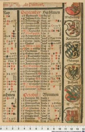 [Einblattdruck-Kalender auf das Jahr 1539]