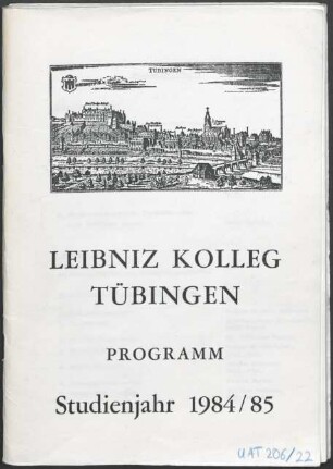 Studienprogramm Studienjahr 1984/85