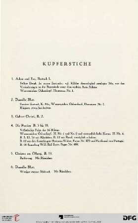 Kupferstiche (Nr. 1-89)
