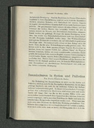 Baumkulturen in Syrien und Palästina.
