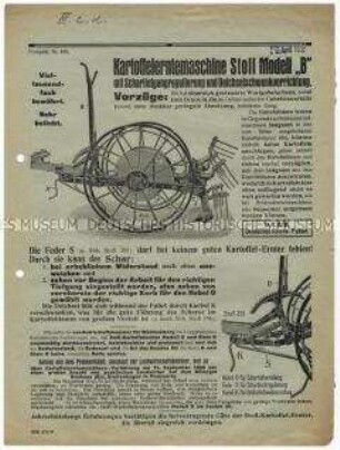 Kartoffelerntemaschine Modell B