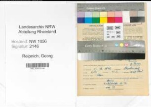 Entnazifizierung Georg Reipnich , geb. 26.12.1892 (Schlosser)