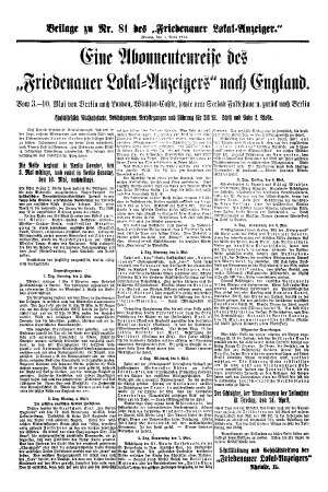 Beilage zu Nr. 81