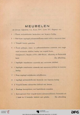 Meubelen (Nr. 1-212)