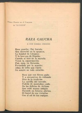 Raza gaucha : A don Eusebio Céspedes
