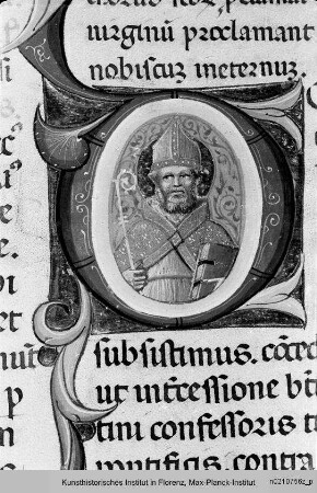 Breviarium Benedictinum : Historisierte Initiale D: Heiliger Martin als Bischof